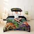 thumbnail image 2 of Metsweet Dinosaur T-Rex Twin Duvet Cover, Prehistoric Jungle Twin Bedding,Black Reversible,2pcs,1 Duvet Cover and 1 Pillowcase, 2 of 6