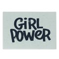 thumbnail image 1 of Feminist Cutting Board, Girl Power Inscription Hand-Written Calligraphy Style with Grungy Letters, Decorative Tempered Glass Cutting and Serving Board, Small Size, White Dark Blue, by Ambesonne, 1 of 1