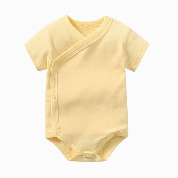 Baby Onesies Boy Baby Boy Girl Side Snap Bodysuits Plain Short Sleeve Baby Kimono Bodysuits