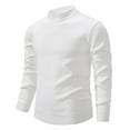 thumbnail image 2 of USNSM Men's Mock Turtleneck Long Sleeve Soft Lightweight Casual Slim Fit Pullover Stretch Knit Top for Fall Winter White L, 2 of 6