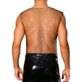thumbnail image 3 of INSPIRAR CHIC Camisetas de red con strass para hombres, tops sin mangas brillantes y brillantes, chaleco transparente de festival L negro, 3 of 6