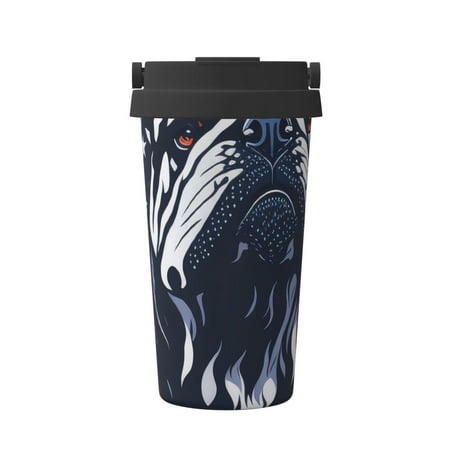 

Hirioo Bulldog with Forest Flag for Coffee Travel Mug Insulated Coffee Mug with Lid