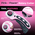 thumbnail image 7 of Pink Power Rotary Cutter Set with Ergonomic Handle Fabric Cutter Wheel for Sewing, Quilting, Crafting, and Scrapbooking and 45mm Rotary Cutter Blade (Rotary Cutter), 7 of 7