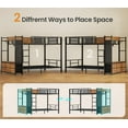 thumbnail image 3 of Full Size Metal Bunk Bed with 13" Safety Guardrail & Ladders, Modern Bunk Bed Frane with LED Lights, Hall Tree and 6 Storage Drawers for Bedrroom, 3 of 7
