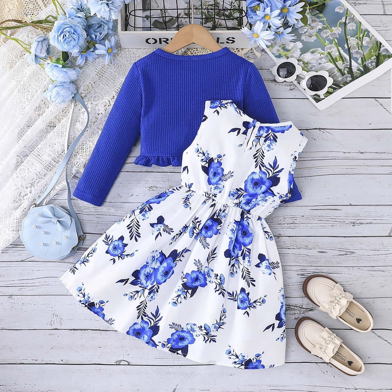 Gubotare Girls Fall Dress Outfits Little Girls Dress and Cardigan 2 Piece Outfits Floral Tank Dresses Ruffle Shrug Sweaters Spring Fall Clothes Size 3T 4T (Blue,3-4 Years) - Walmart.com Gubotare Girls Fall Dress Outfits Little Girls Dress and Cardigan 2 Piece Outfits Floral Tank Dresses Ruffle Shrug Sweaters Spring Fall Clothes Size 3T 4T (Blue,3-4 Years) - Walmart.com