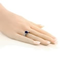 thumbnail image 3 of Gem Stone King 925 Sterling Silver Blue Sapphire Women Ring (1.80 Ct Oval, Gemstone Birthstone, Size 8), 3 of 4