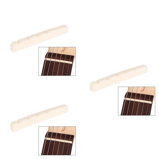 Yuarrent 6 String Bone Bridge Guitar Bone Guitar Saddle Bone Lightweight Accessories Nut Electric ST Instrument Type1