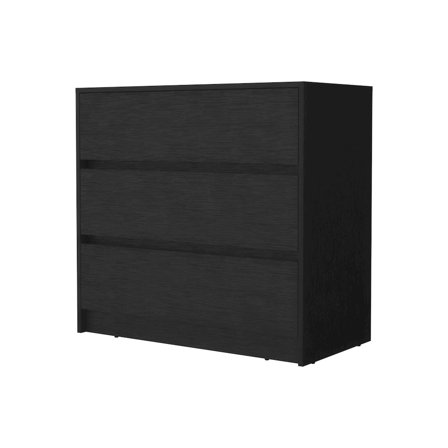 Plethoria Home Black 3-Drawer Dresser