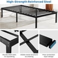 thumbnail image 4 of Bed Frame Metal Platform Bed Frame Mattress Foundation with Steel Slat Support-Queen, 4 of 9