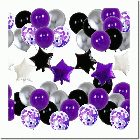2024 Celebration Extravaganza - Purple Black Silver Graduation, Birthday, Retirement, Wedding, Bridal Shower, Anniversary Decorations & More!