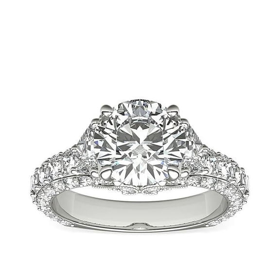 Diamond-Capitals Natural 3.00 Carat Brilliant Round Cut Diamond (F-G/VS1) Solitiare Anniversary Ring For Ladies Solid 950 Platinum Size 7