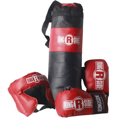 Boxing Package New 2 Pairs of Headgears 2 Pairs Pro Boxing Gloves & Punching Bag 