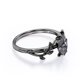 thumbnail image 3 of JeenMata Anillo de Compromiso de 4 Puntas con Diseño Botánico Cuarzo Rutilado con Agujas Negras Talladas en Forma de Pera de 1 Quilate; Baño de Oro Negro de 18 K sobre Plata, 3 of 6