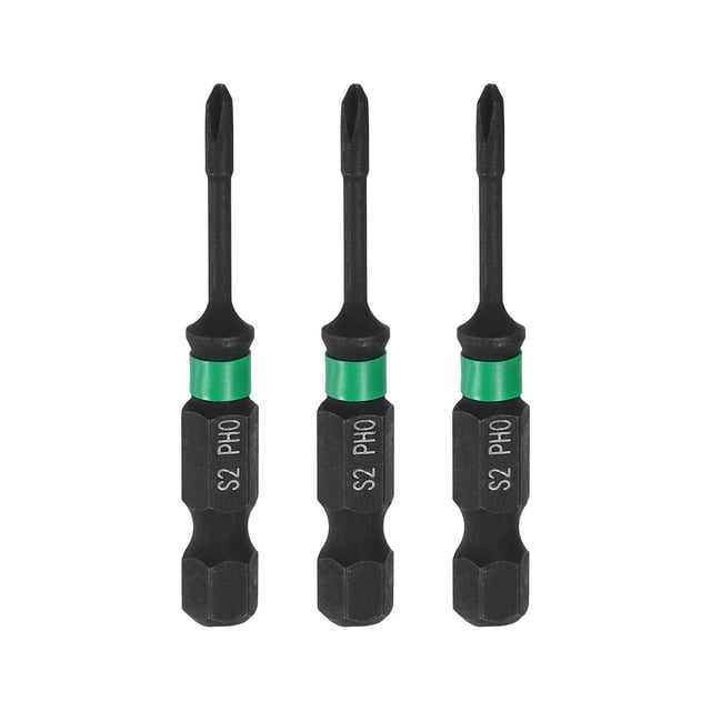 3 Puntas de Destornillador Phillips de Impacto #0 PH0 1/4" 50mm