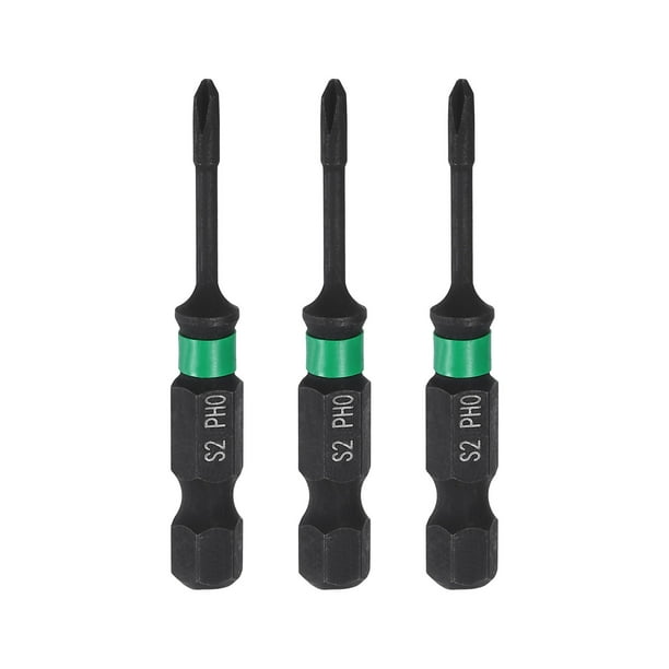 3 Puntas de Destornillador Phillips de Impacto #0 PH0 1/4" 50mm