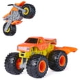 thumbnail image 5 of Monster Jam El Toro Loco Monster Truck and Dirt Bike Vehicle 2-Pack, 1:64 Scale, 5 of 6