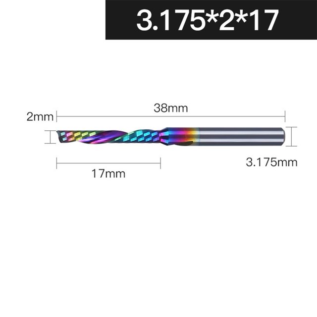 Lefu 3.175mm Milling Cutter left-hand CNC Carbide End Mill Spiral Woodworking Tool