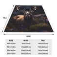 thumbnail image 3 of Bixox Fleece Blanket Regal Stag In Forest Pattern Super Soft Double-Sided Microfiber Flannel Blanket for Sofa, Bed, Couch,Suitable for All Seasons - 50"x40", 3 of 5