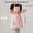 thumbnail image 2 of Delantal de Cocina, Mandiles de Cocina Mujer y Hombre, Bolsillos Dobles Ampliados, Tirantes Ajustables Espalda, Adecuado para Restaurante, Hogar, Barbacoa Al Aire, Rosa, 2 of 4