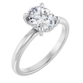 thumbnail image 3 of Oval Cut Diamond Engagement Ring, Hidden Halo Diamond Ring, Prong Set Diamond Wedding Anniversary Ring, 14K White Gold Plated, 2.1 Ct Simulated Diamond, Birthday Gift Ring For Wife, 3 of 5
