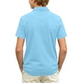 thumbnail image 4 of Boys Polo Shirt Short Sleeve Button up Collared Shirts Athletic Golf Youth Teen Boy School Uniform Kids Clothes 2026,Sky Blue 140, 4 of 4