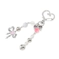 thumbnail image 6 of Unique Bargains 1 Pc Handbag Charm Keychain Beads Bag Accessories Silver Tone Beige, 6 of 6