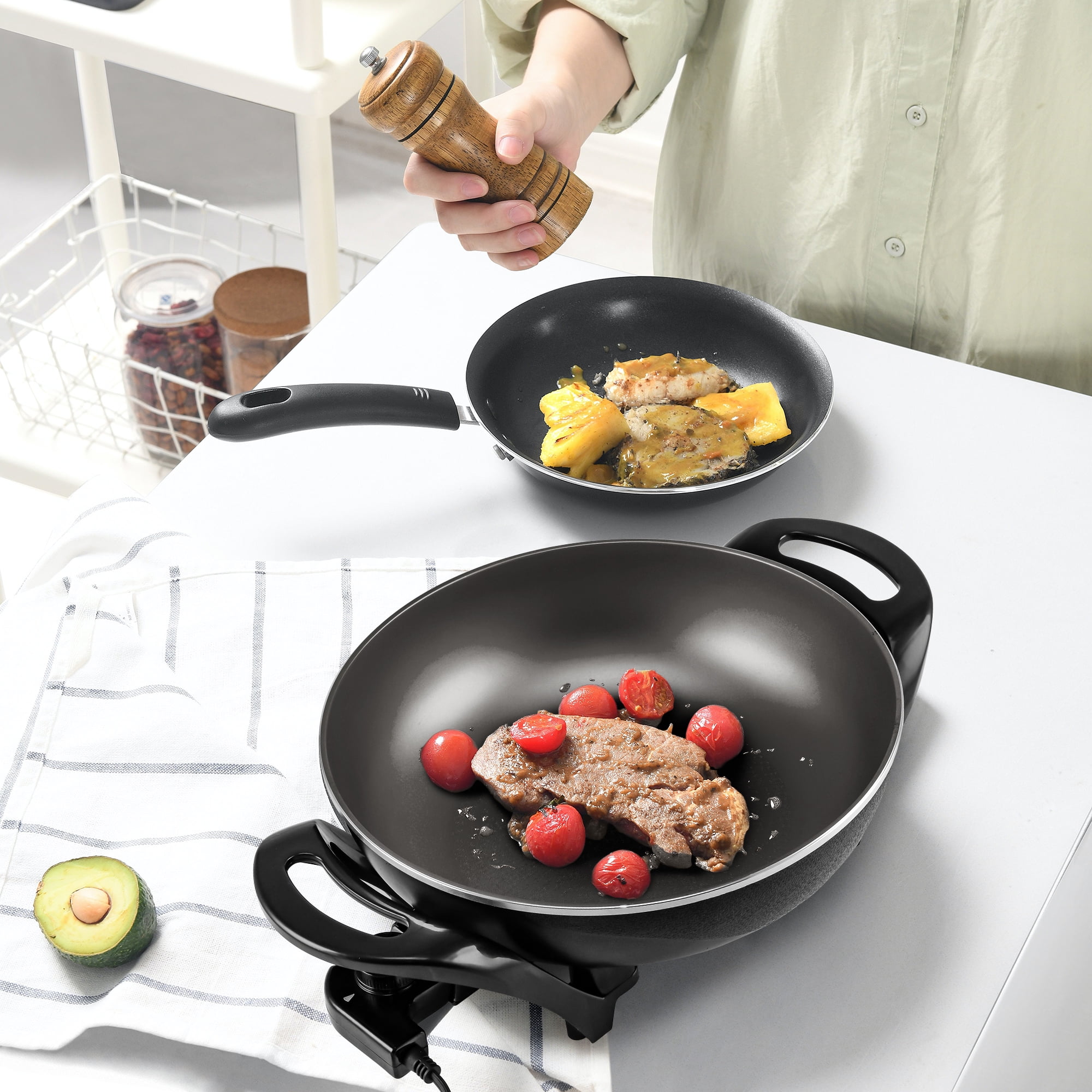OVENTE 113 Black Electric Skillet With Nonstick Coating,, 40% OFF