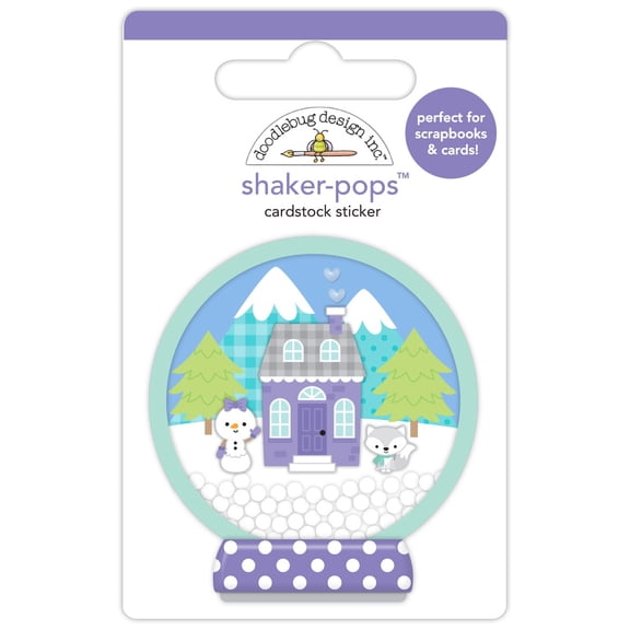 Doodlebug Shaker-Pops 3D Sticker-Winter Wonderland