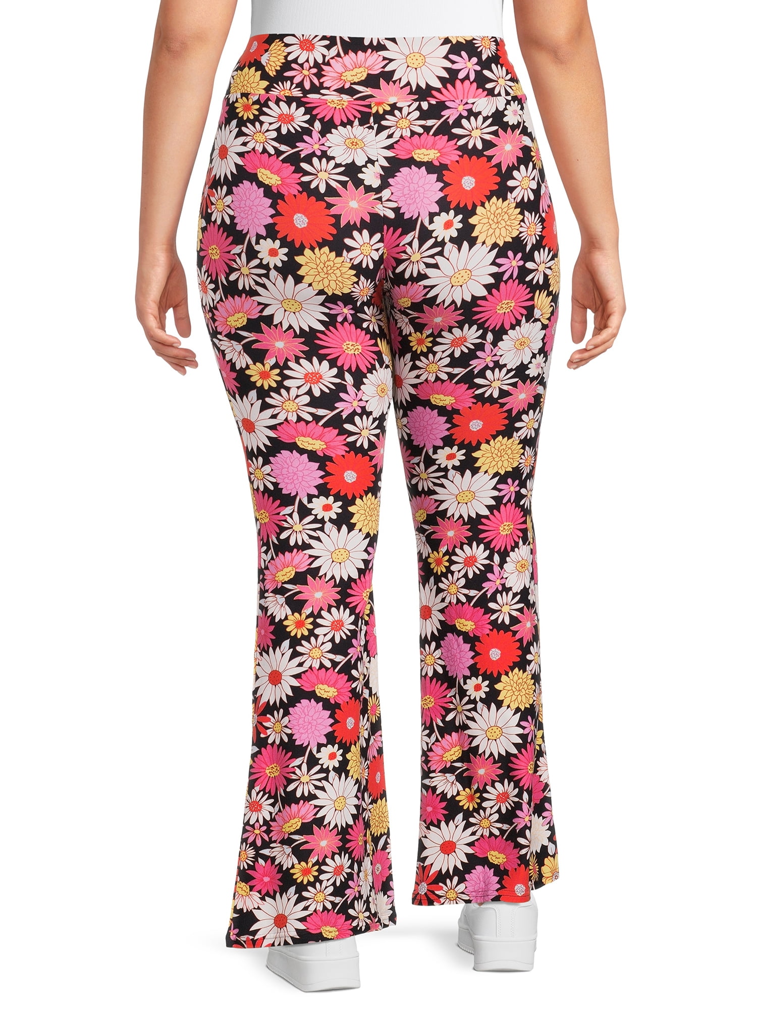 No Boundaries Women's Plus Flare Pant, 2 Pack, Sizes 1X-4X