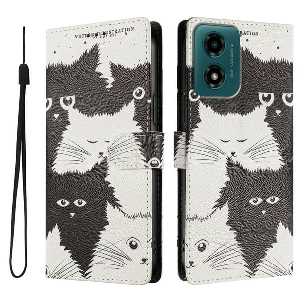 FOXDOCK Funda Tipo Cartera para Motorola Moto G04/G24/E14 con Soporte y Correa – Diseño de Patrones Lindos