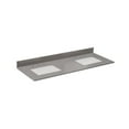 thumbnail image 2 of 61 in. Composite Stone Vanity Top in Concrete Gray with White Basins, 2 of 7