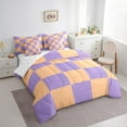 thumbnail image 3 of Castle Fairy Geometric Plaid Twin Bedding Sets,Purple Pink Bedding Comforter Set, 3 of 8