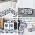thumbnail image 5 of Blue Boho Pioneer Flower Patchwork Pattern Kitchen Rugs Sets Of 2,Anti Fatigue Kitchen Mat Rugs Non Slip Washable,Decorative Kitchen Floor Mats for Kitchen,Sink,Laundry,17"X30"+17"X47", 5 of 7