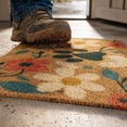 thumbnail image 5 of Floral Welcome Doormat for Front Door, Cute Flower Paw Print Mat, Thanksgiving Faux Coir Door Rug, Non-Slip Entryway Mat for Indoor Outdoor Porch, Balcony & Home Decor, 15.7 x 23.6 Inches, 5 of 8