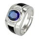 thumbnail image 2 of Anillos para mujer, regalos para mujer, anillo de diamantes azules abiertos con incrustaciones de cristal azul para hombre, estilo europeo y de moda., 2 of 5
