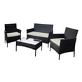 thumbnail image 1 of Sala Para Exterior Jardin Rattan Mimbre De 4 Pzas Con Cojines Skygreen negro G, 1 of 8