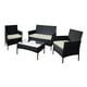 thumbnail image 1 of Sala Para Exterior Jardin Rattan Mimbre De 4 Pzas Con Cojines Skygreen negro G, 1 of 8