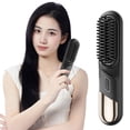 thumbnail image 3 of 2026 Hair Straightener Brush, Cordless Hair Straightener Brush for Short Hair, Mini Portable Travel Straightening Hair Comb Brush with 4 Temps Fast Heating for Women, All Hair Types (E), 3 of 3