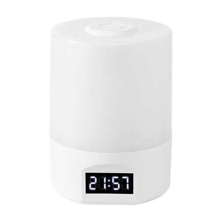 Koranda Touch Control LED Night Lamp 3-Color Temperature Dimmable Eye Protection Bedside Light with Clock