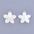 thumbnail image 2 of 50pc Carved Freshwater Shell Pendants Flower Creamy White 31~34.5x32~35.5x3~4mm Hole: 1.6mm, 2 of 2