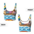 thumbnail image 5 of Xecao Rainbow Animals on Noah's Ark for Sports Bra with Removable Pads, Crop Tank Top Design, Women's Longline Sports Bra - Non-Wired - Medium, 5 of 9