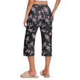 thumbnail image 4 of Ekouaer 2 Pack Women's Capri Pajama Pants Printed Drawstring Comfy Pj Bottoms With Pockets, 4 of 7