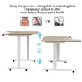 thumbnail image 6 of Electric L Shaped Standing Desk, Height Adjustable Corner Desk, Sit Stand L Computer Desk for Office with 4 Memory Presets, Under Desk Cable Basket, Side Hooks, Home Office Workstation, Oak and White, 6 of 8