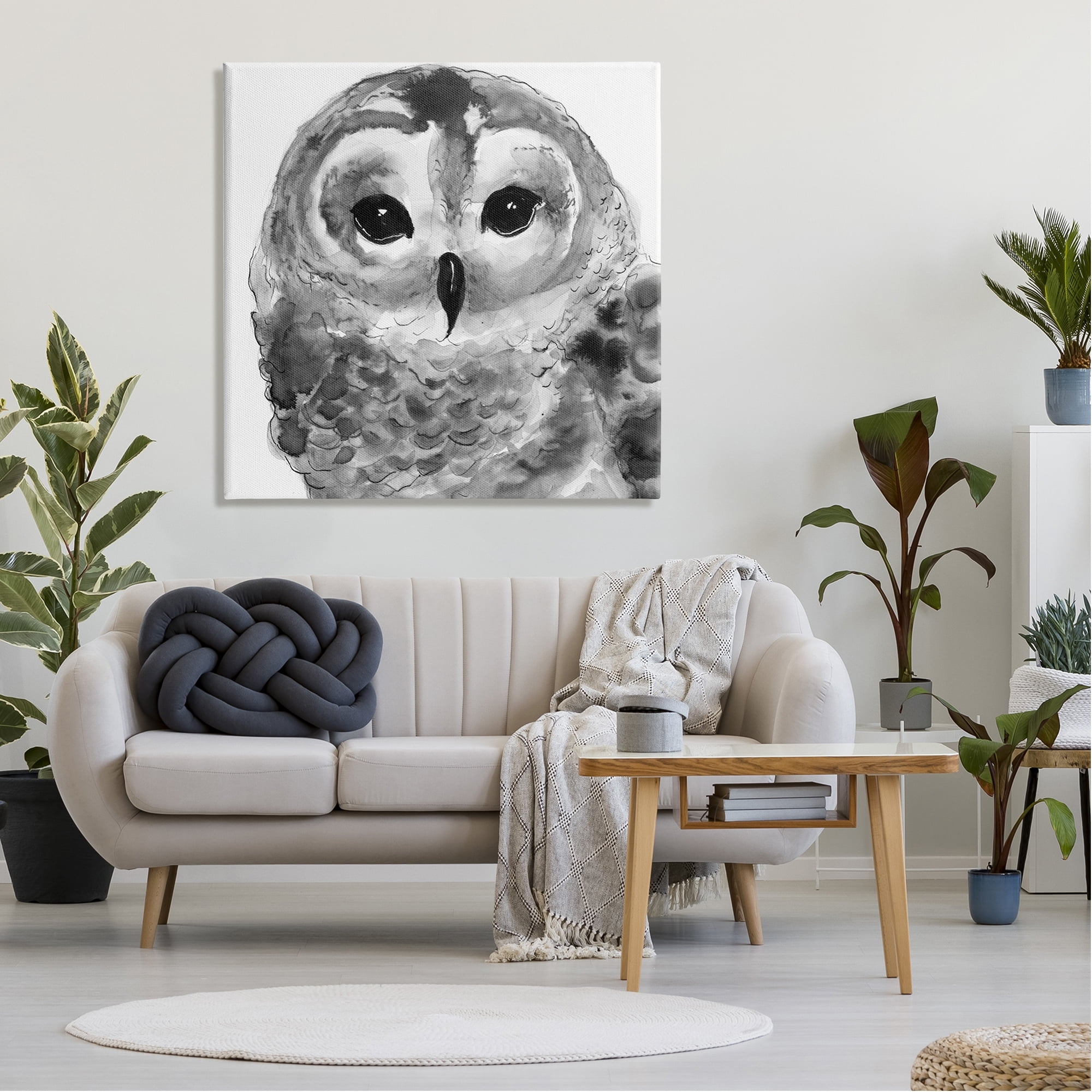 Stupell Industries Tranquil Barn Owl Bird Face Portrait Painting Painting Gallery Wrapped Canvas Print Wall Art, Design by Patti Mann
