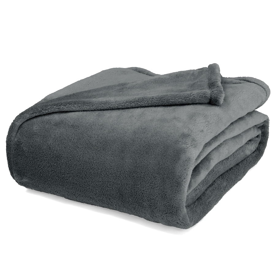 Mainstays Plush Gray Blanket, 1 Each