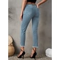 thumbnail image 4 of HOTAPEI Straight Jeans for Women Ripped Boyfriend Jeans Slim Fit Jeans Stretchy Distressed Denim Pants, 4 of 7