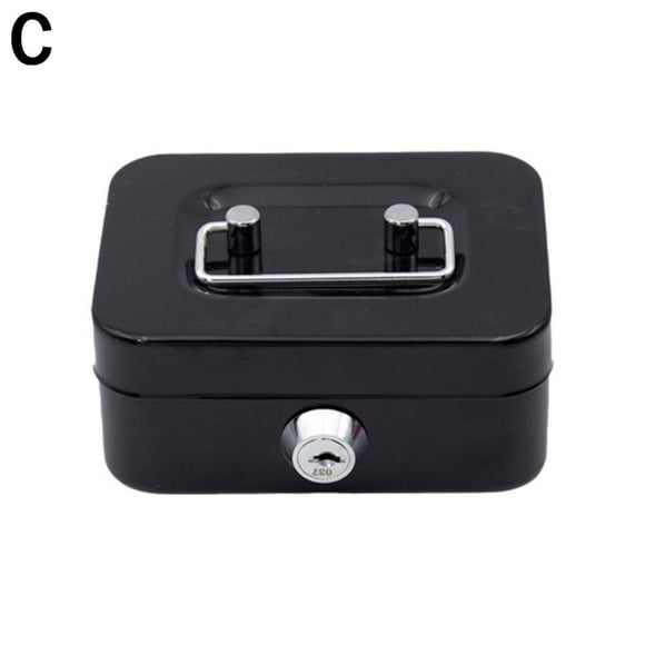 Clerance Metal Cash Box Money Bank Deposit Steel Tin Security Key Lockable Safe