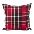 thumbnail image 1 of SARO  20 in. Square Tartan Plaid Pattern Cotton Down Filled Throw Pillow  Red, 1 of 1