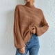 thumbnail image 1 of Suéter de cuello alto redondo suelto de color sólido europeo y americano de otoño e invierno para mujer, 1 of 5
