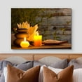 thumbnail image 3 of wall26 Canvas Print Wall Art Wood Panel Meditation Spax Candle Massage Stones Nature Wilderness Photography Realism Rustic Landscape Colorful Multicolor for Living Room, Bedroom, Bathroom - 16"x, 3 of 5